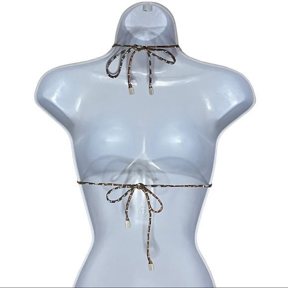 NWOT Tory Burch Basket Weave Print String Bikini Top - Picture 12 of 15